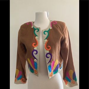 VTG Deborah Laub Cropped Embroiderd Jacket..S